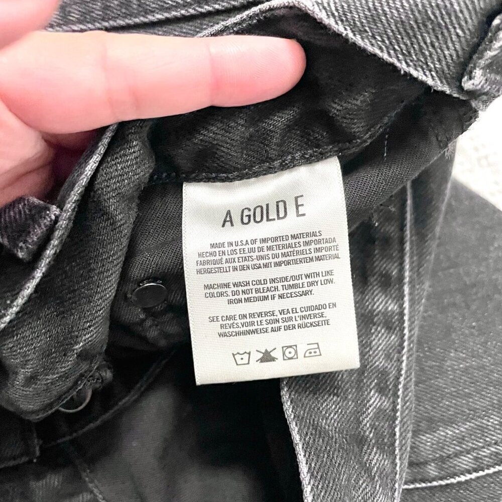 AGOLDE Criss Cross Upsized Jean In Shambles Black Denim Size 24 - Picture 5 of 6